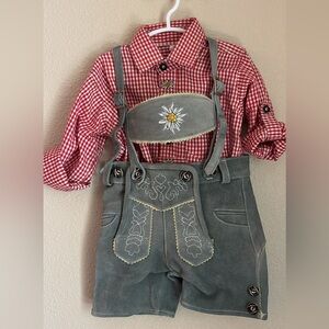Boys 2T authentic real leather Lederhosen Outfit
